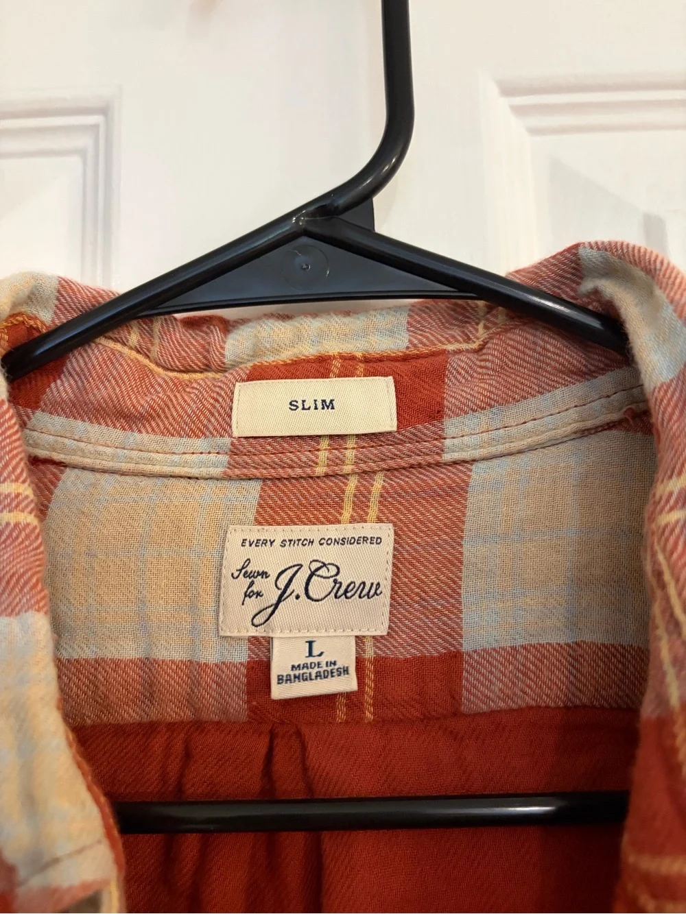 J.Crew Double Weave Plaid Shirt Men’s Large Slim Fit Cotton